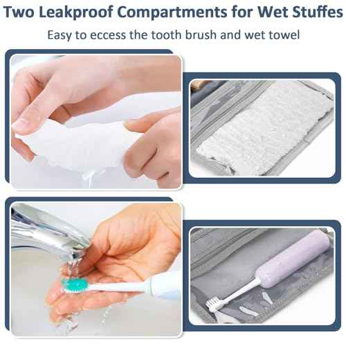 Travel Toiletry Bag for Women with Hanging Hook, Waterproof TSA Approved Cometic Toiletry Bag Organizers Leakproof Make up Bags for Women Cow Print