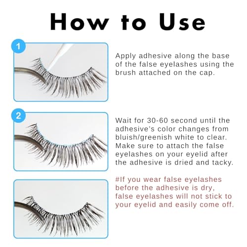 D-UP Clear Eyelash Glue for False Lashes, Flexible Elastic Adhesive, Transparent Finish with Comfortable Hold from Japan, 501