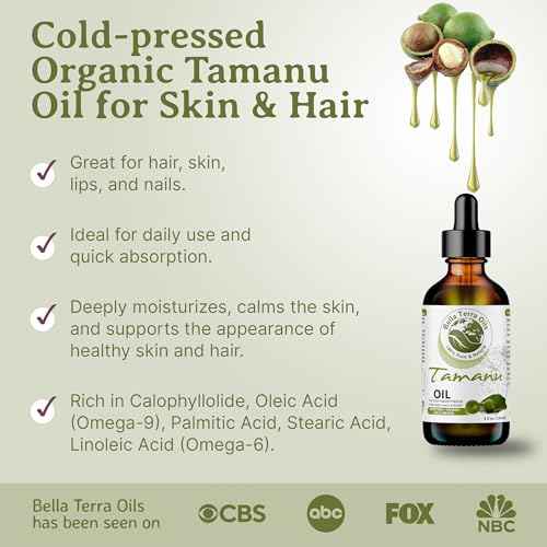 Bella Terra Oils - Organic Tamanu Oil 8 oz - Treasure Chest of Skin Nourishment, High in Vitamin E & Fatty Acids, Enhance Your Skin's Natural Glow