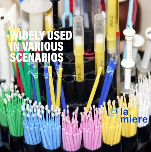 LA MIERE 400Pcs Microbrush Applicators Fine 2.0mm Pink Bendable Disposable Micro Brushes