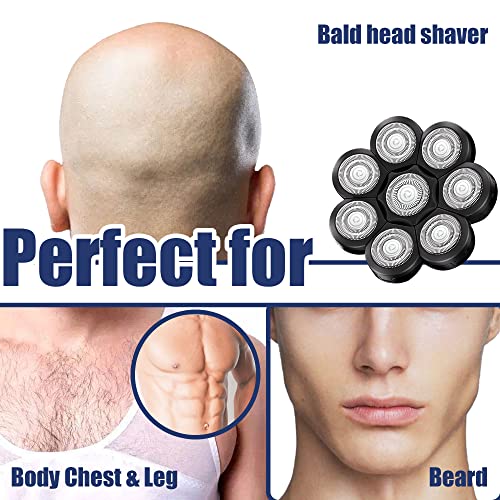 Universal Replacement Heads for Blade,Replacement Blades Compatible with Most Major Head Shaver Brands, Easy-to-Install Electric Razor Shaver Heads for Bald Men. (8 Black)