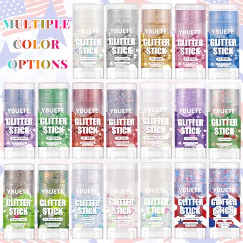 Patriotic Glitter Stick - Red White Blue Face Body Makeup
