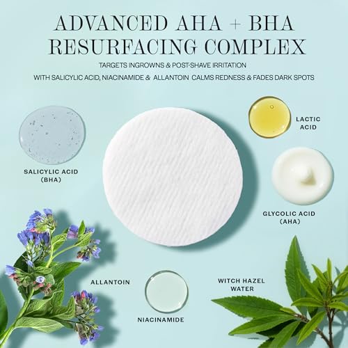 Ingrown Hair Treatment Pads with AHA+BHA - 42 Daily AfterShave Pads
