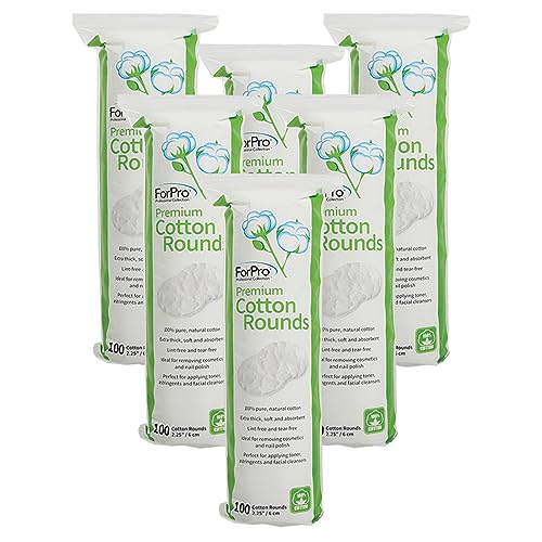 ForPro Cotton Rounds 600ct - 2.25in Lint-Free Pads