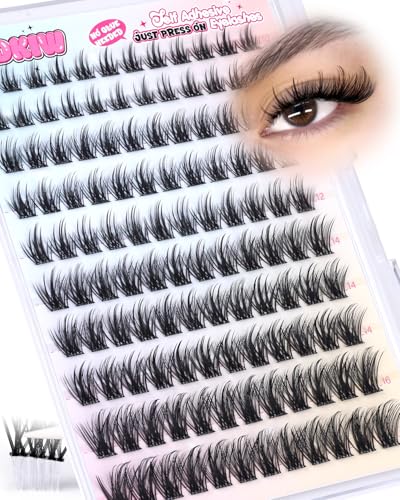 Self Adhesive Eyelashes Wispy C Curl Clusters 10-16mm