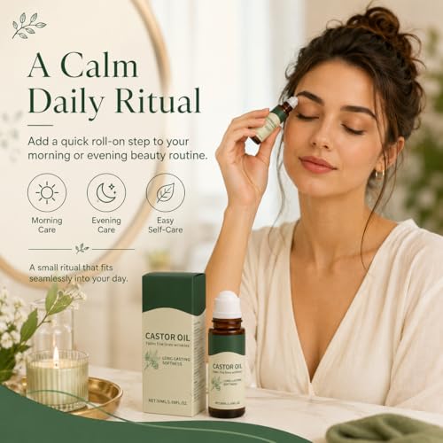Organic Cold-Pressed Castor Oil Roll-on for Skin & Hair