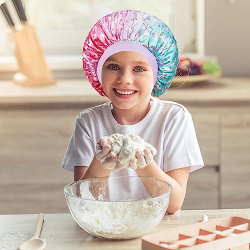 Satin Sleep Bonnet for Kids - 3 Pack Hair Cap for Curly Hair
