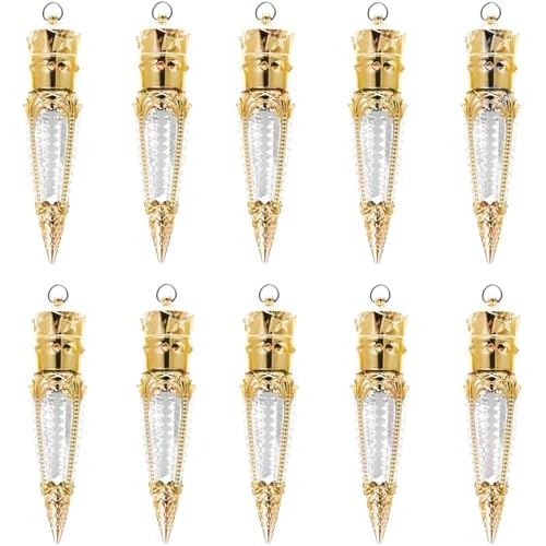 CTKcom 3ml Lip Gloss Tubes Empty Lip Glaze Containers with Radish Shape Plastic Refillable Lip Gloss Containers with Wand, for Women Girls DIY Cosmetic Makeup,Gold,10 Pack