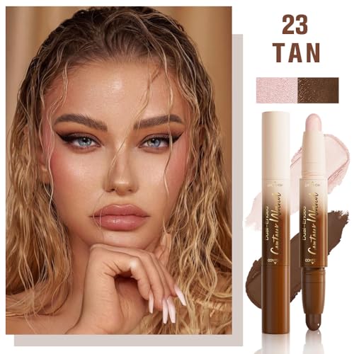 Dual-Ended Contour & Highlighter Stick Makeup – Waterproof, All Skin Tones