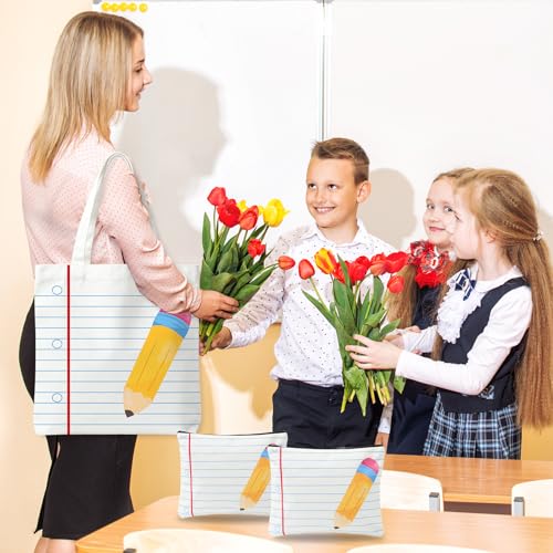 Canvas Tote Bag Set 12-Pc Back to School Supplies