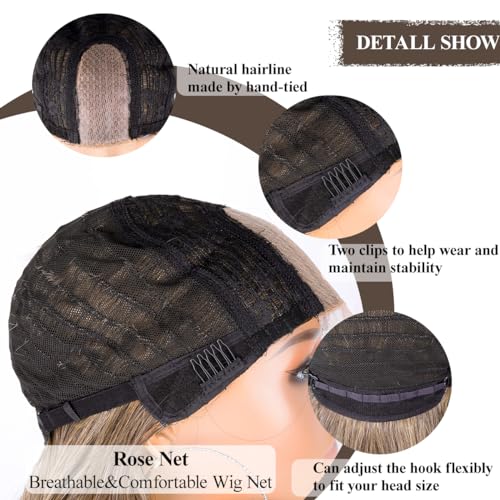 28 Inch Brown Blonde Highlight Body Wave Lace Front Wig