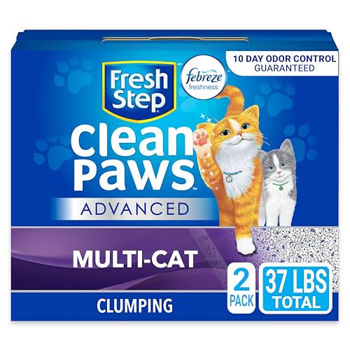 Fresh Step Clumping Cat Litter, Advanced, Clean Paws Multi-Cat, Extra Large, 37 Pounds total (2 Pack of 18.5lb Boxes)