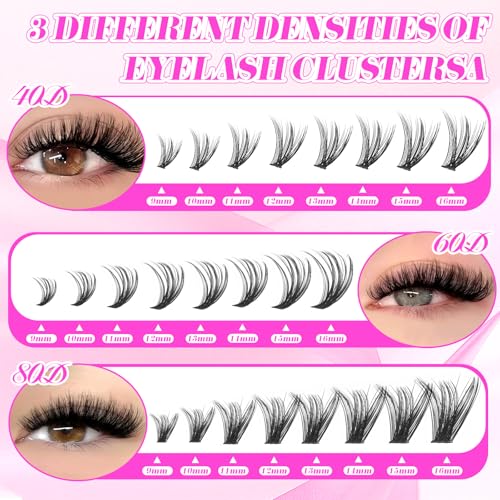 Lash Clusters Kit 9-16mm D Curl 560 Pcs with Bond & Seal