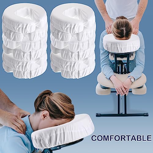 Tatuo 12 Pcs Massage Table Face Cradle Covers Microfiber White