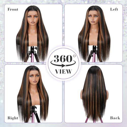 13x6 HD Lace Front Wig - 22 Inch Straight Balayage Human Hair