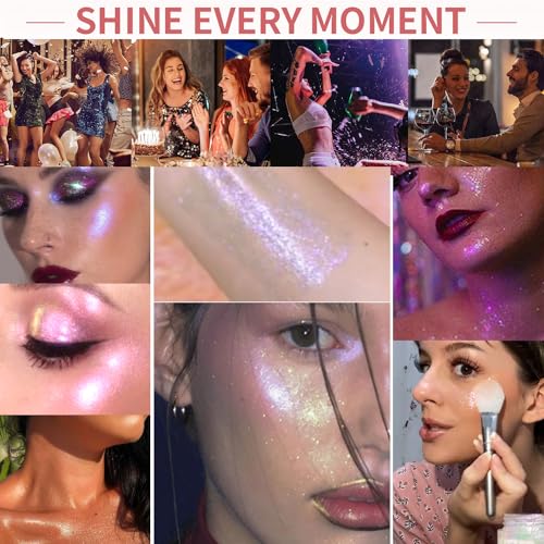 Holographic Body Glitter Gel - Long-Lasting Shimmer for Face & Body
