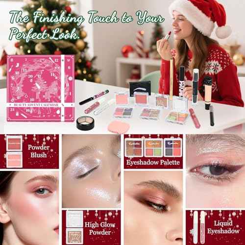 Makeup Advent Calendar 2025 for Women & Teen Girls, 24 Days Christmas Countdown Calendar Beauty Gift Set, 2025 Xmas Gift Surprise Box Calendar Full Makeup Kit