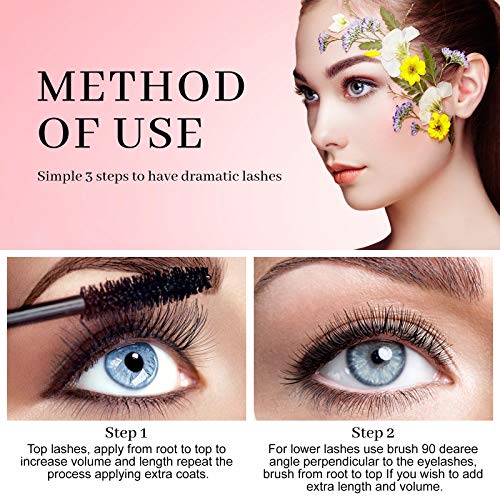 Mascara Cream Waterproof, Intense Length, Beauty Big Eye, Volume & Definition, No Smudging, No Clumping Lasting All Day, Black, Dermatologist & Ophthalmologist Tested