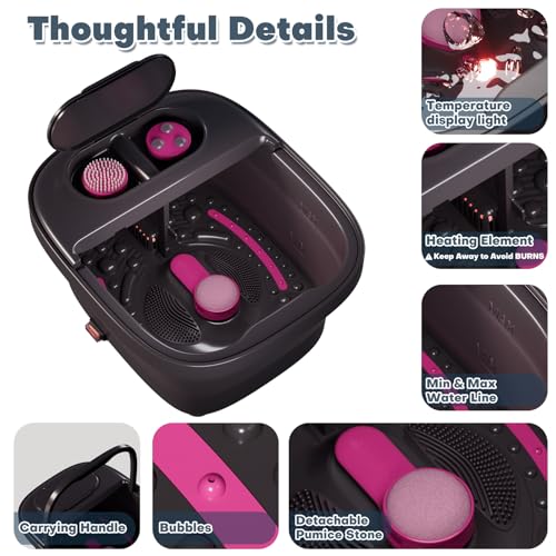 Collapsible Foot Spa Bath Massager with Heat & Bubbles