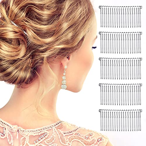 5Pcs Metal Hair Combs with 20 Teeth for Wedding Veils