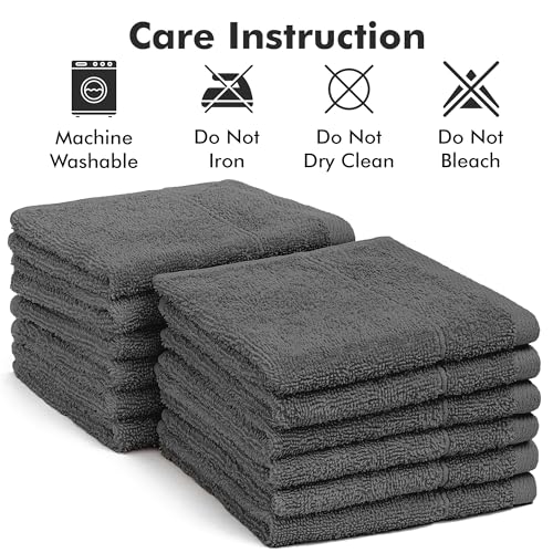100% Cotton Face Towels Pack of 12 – 12x12 inch