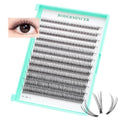 Bodermincer Black/Colored Cluster Lashes 240pcs 20D/40D DIY Eyelash Extension D Curl Long Individual Lashes Mixed Tray Faux Mink Lash Clusters Extensions 8-22mm (12D 8-10-12-14-16mm MIX)