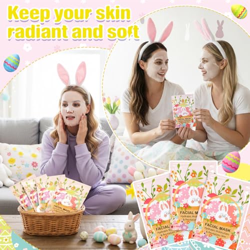 Loopeer 6 Pcs Easter Gifts Bulk for Adults Easter Basket Stuffers for Adults Spring Facial Masks for Girls Women Teacher Employees Party Favors Bulk