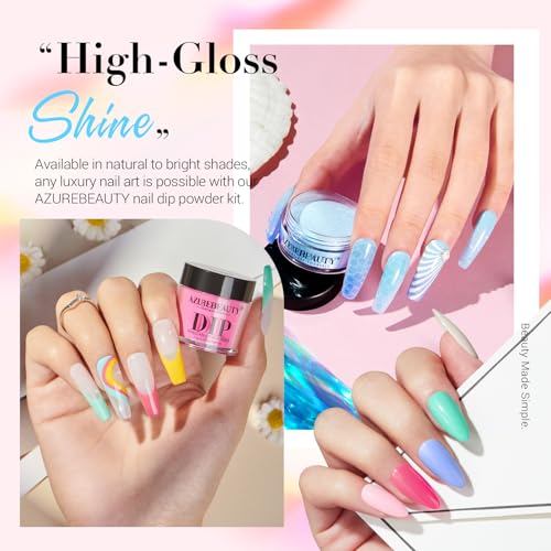 AZUREBEAUTY Dip Powder Nail Starter Kit with Electric Nail Drill, 24 Colors