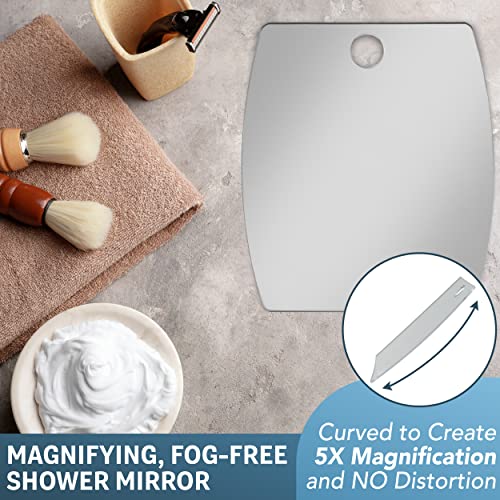 5X Magnifying Anti-Fog Shower Mirror for Shaving