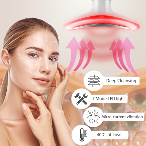7-Color Red Light Facial Massager with Heat & Vibration