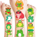 96 Pack Green Frog Temporary Tattoos for Kids