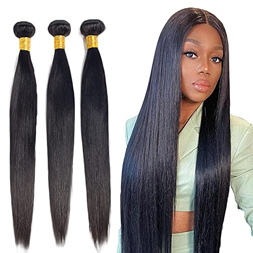 Brazilian Virgin Hair Bundles 22-26 Inch Natural Black Straight