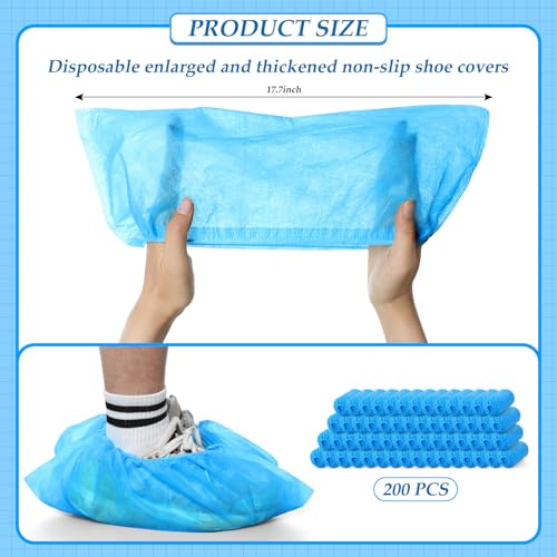 Disposable Slippers for Guest 36 Pairs Velvet Slippers and 400 Pieces Disposable Non Slip Thick Extra Long Shoe Covers for Indoor Outdoor Use