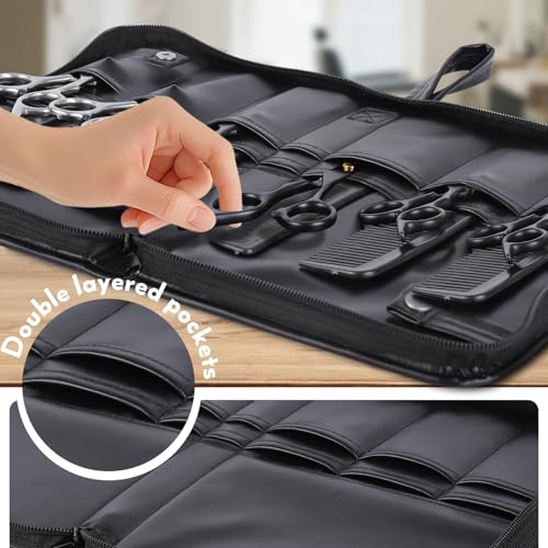 Hair Stylist Scissor Holder Pouch – Black PU Leather Case