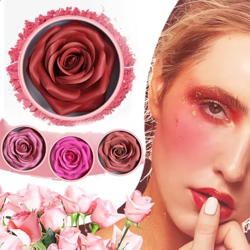 Pink Rose Petal Blush Powder – 3D Flower Makeup, Long-Lasting