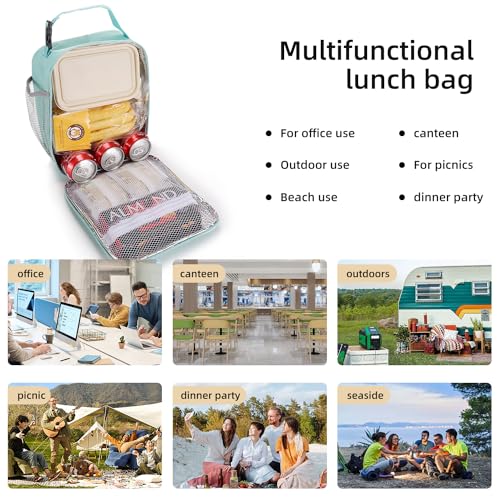 AYEANY Lunch box Lunch bag for men women Lunchbox Lunch bags Insulated Lunch bag Lunch box cooler (Light grey)