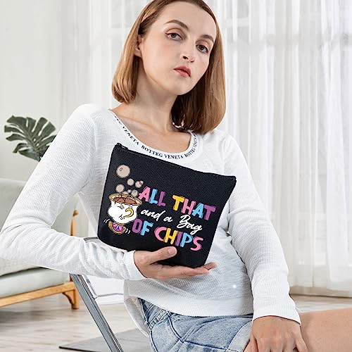 BWWKTOP Mrs. Potts And Chip Makeup Bag Beauty Inspired Gifts All That And A Bag Of Chips Makeup Zipper Pouch Bag Chip Merchandise (Bag Of Chips BL)