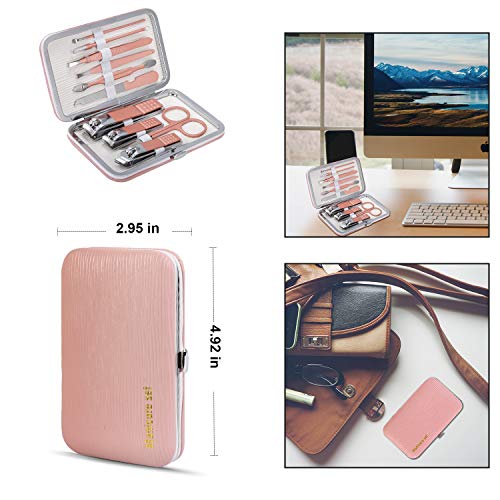 10-Piece Travel Mini Manicure Set - Stainless Steel Nail Clippers & Care Tools