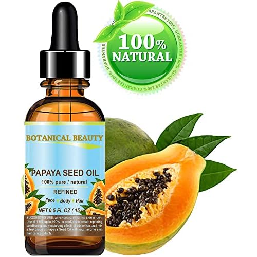 Botanical Beauty PAPAYA SEED OIL. 100% Pure / Natural / Undiluted /Refined Cold Pressed Carrier Oil. 0.5 Fl.oz.- 15 ml. For Skin, Hair And Lip Care.