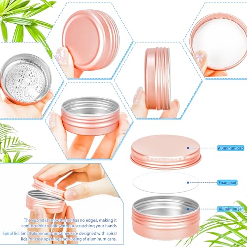 12-Pack 1oz Aluminum Tin Jars with Screw Lids for Cosmetics