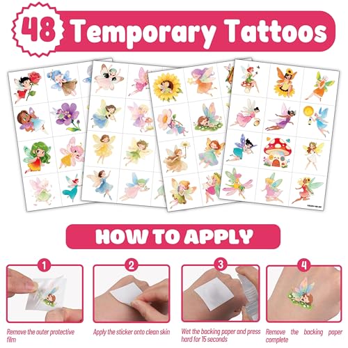 Fairy Party Favors Set - 72 Pc with Tattoos & Punch Balloons