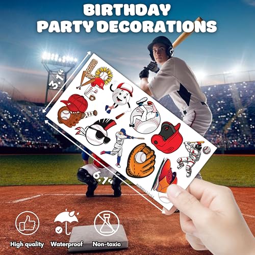 120 PCS Baseball Temporary Tattoos for Kids | Sports Party Favors