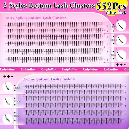 Bottom Lash Clusters 552pcs 5-7mm Natural Lower Eyelash Extensions