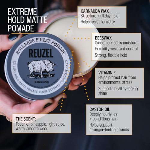 REUZEL Extreme Hold Matte Pomade - Strongest All Day Hold