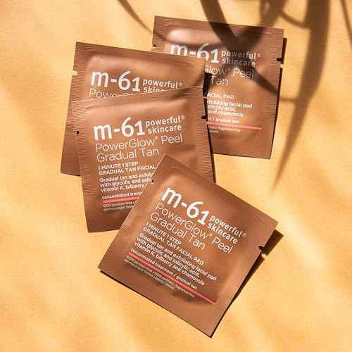 m-61 PowerGlow Peel Gradual Tan | Exfoliating Facial Peel, Build A Streak-Free Radiant Glow