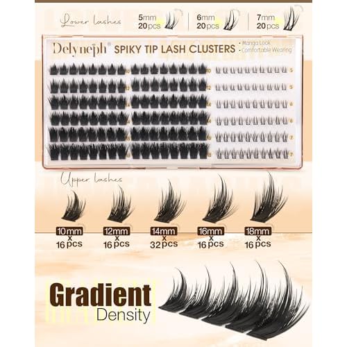Manga Lash Clusters with Bottom Lashes Eyelash Clusters with Spikes Wispy Cluster Eyelash Extensions for DIY Lash Extensions Anime Individual Lashes by Delyneph