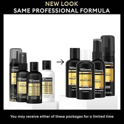 TRESemm? Travel Shampoo, Conditioner, Hairspray & Hair Mousse ? Rich Moisture Hair Products + Non-Aerosol Hair Spray & Alcohol-Free Mousse, 24H Frizz Control (4 Piece Set)