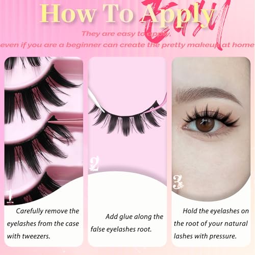 Ahrikiss Spiky Manga Lashes - 8 Pairs Faux Mink False Eyelashes