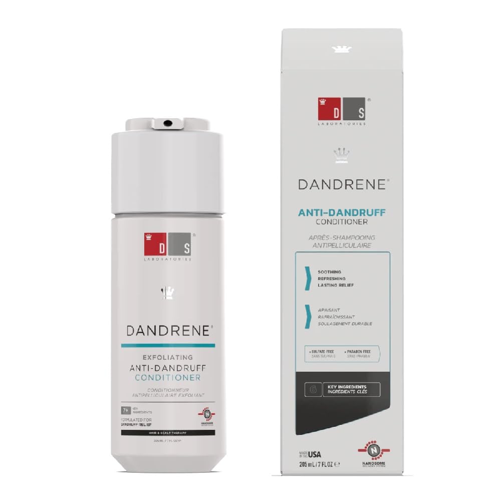 DS Laboratories Dandrene Anti Dandruff Conditioner - Itchy Scalp Hair Conditioner, Dry Scalp Dandruff Scalp Treatment, Seborrheic Dermatitis & Psoriasis Cleansing Conditioner, Moisturizing Conditioner