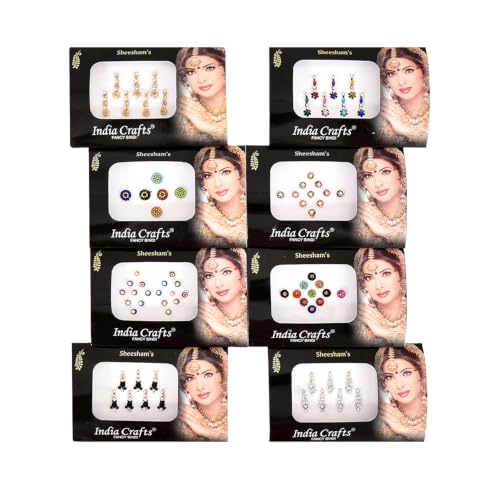 6 Pack Multicolor Bindis Self-Adhesive Face Jewels
